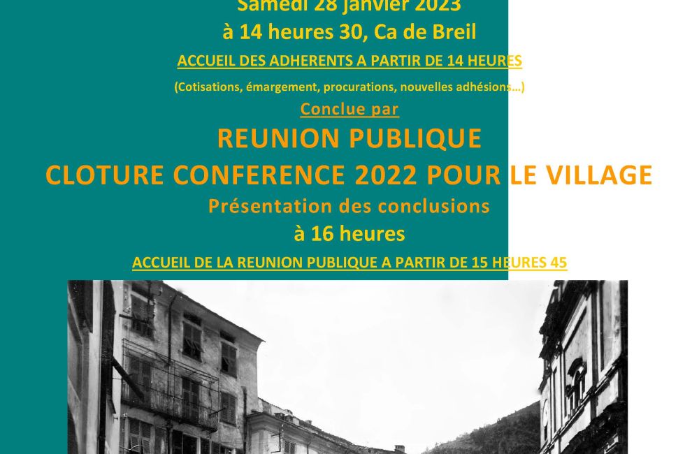 Assemblée générale 2023, le samedi 28 janvier à 14h30